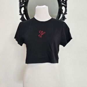 NWOT Lil devil cropped tshirt